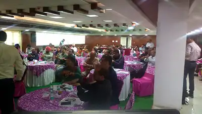 Audience at round tables during Injection Safety training (Punjab, 2019)