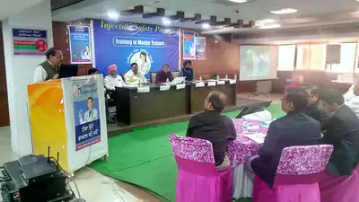 Panel and participants at Injection Safety master trainers workshop (Punjab, 2019)