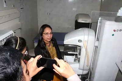 Participants on a field visit to a health facility or mobile unit during NWHSS 2017