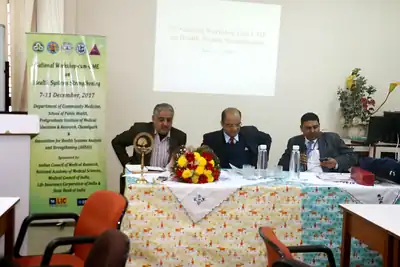 Dignitaries seated at the dais during NWHSS 2017 inauguration at PGIMER