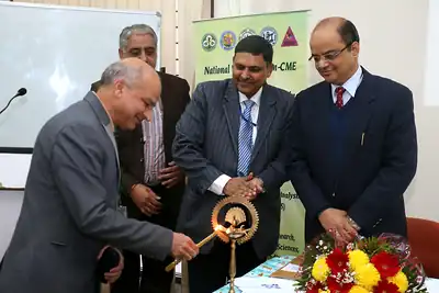 Lamp lighting at the inauguration of the National Workshop on Health Systems Strengthening, PGIMER, 2017
