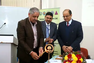 Lamp lighting at the inauguration of the National Workshop on Health Systems Strengthening, PGIMER, 2017