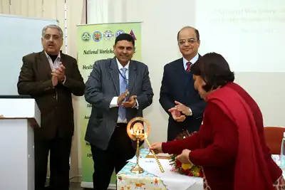 Lamp lighting at the inauguration of the National Workshop on Health Systems Strengthening, PGIMER, 2017