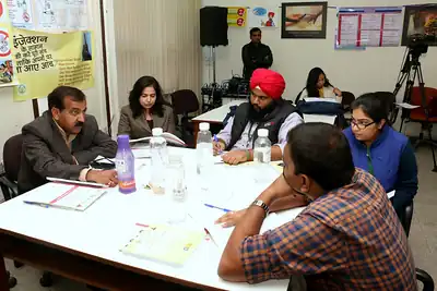 Participants in a group-work session during the NWHSS 2017 workshop at PGIMER Chandigarh