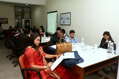 Participants in a group-work session during the NWHSS 2017 workshop at PGIMER Chandigarh