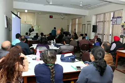 Participants in a group-work session during the NWHSS 2017 workshop at PGIMER Chandigarh