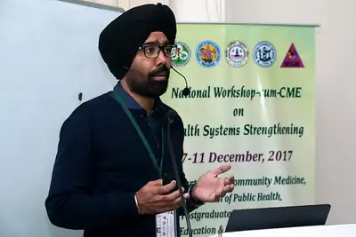 Speaker presenting at the National Workshop on Health Systems Strengthening, PGIMER Chandigarh, 2017