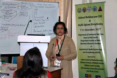 Speaker presenting at the National Workshop on Health Systems Strengthening, PGIMER Chandigarh, 2017