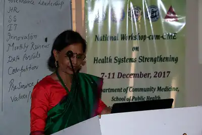 Speaker presenting at the National Workshop on Health Systems Strengthening, PGIMER Chandigarh, 2017