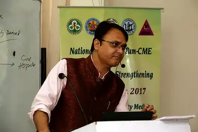 Speaker presenting at the National Workshop on Health Systems Strengthening, PGIMER Chandigarh, 2017