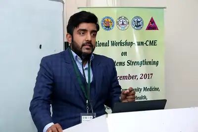 Speaker presenting at the National Workshop on Health Systems Strengthening, PGIMER Chandigarh, 2017