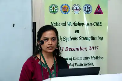 Speaker presenting at the National Workshop on Health Systems Strengthening, PGIMER Chandigarh, 2017