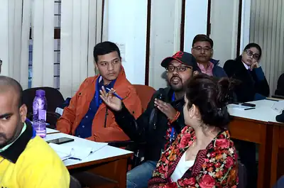 Participants in discussion during a session, 4th NWHSS, PGIMER Dec 2018