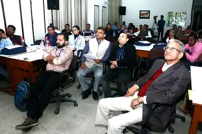 Participants attending a session in a classroom, 4th NWHSS, PGIMER Dec 2018