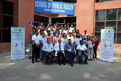 Group photo of participants outside the School of Public Health, PGIMER, 5th NWHSS GIS for public health, PGIMER 2019