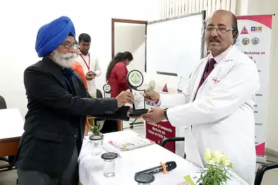 Memento presented to a senior guest at the 6th NWHSS with Scientific Writing workshop, PGIMER Dec 2019